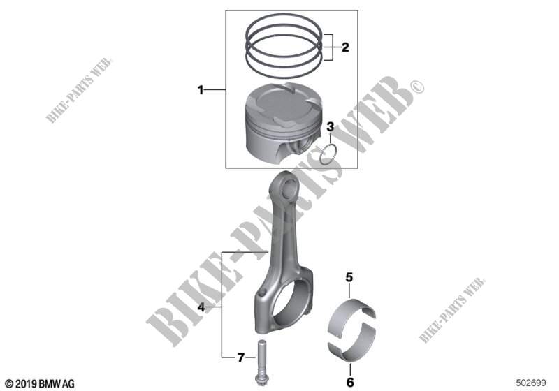 Crankshaft drive connecting rod/piston for MINI Cooper 2014